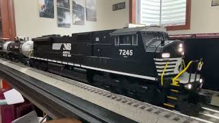 Lionel Legacy SD90MAC NS #7245 - Startup and Rollout. Great sounds!