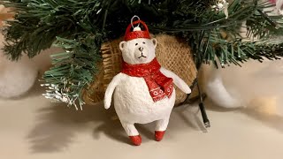 Создание игрушки из папье-маше. Новогодний медвежонок. Елочная игрушка.