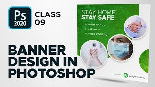 How to Create Banner Design in Photoshop 2020 - Class 9 - Urdu / Hindi