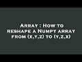 Array : How to reshape a Numpy array from (x,y,z) to (y,z,x)