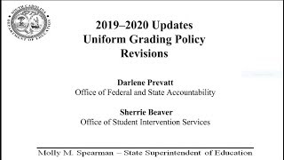 2019 Uniform Grading Policy Revisions