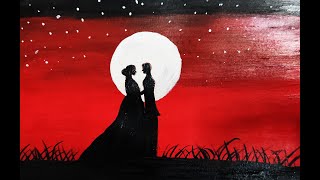 #shorts/A romantic couple painting using easy trick/acrylic painting for beginners step by step