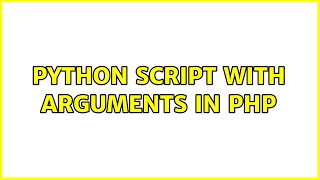 Python script with arguments in PHP