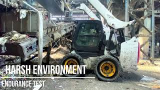 Testing SkidCups – Galileo Airless Skid Loaders Tires Working At A Waste Recycling Plant