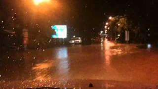Driving through flooded areas in Kluang 2011