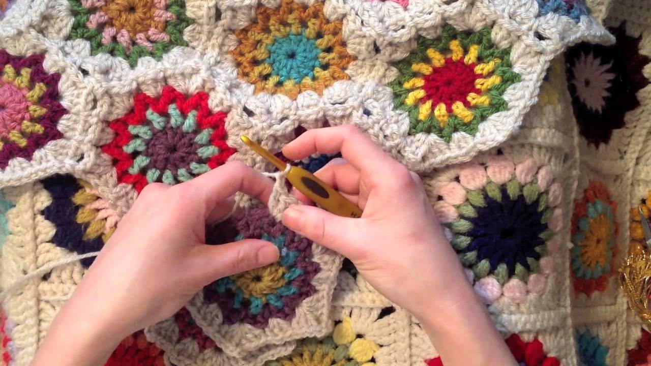 Indie Lovely Hexie Join As You Go Crochet Pattern And Tutorial - YouTube