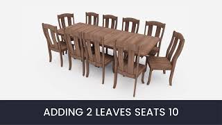 Shaker Hill Trestle Extending Dining Table with Self-Storing Leaves