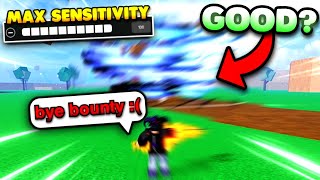 I Played Blox Fruits, But On MAX SENSITIVITY To Bounty Hunt!