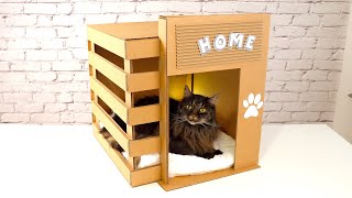 How to make a cardboard cat dog house - Beautiful and Modern Cardboard Pet House