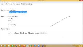 Introduction To Java Programming - Session 1(Part 1)