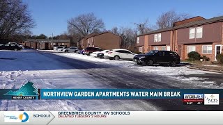 Northview Garden Apartments Water Main Break in Martinsville