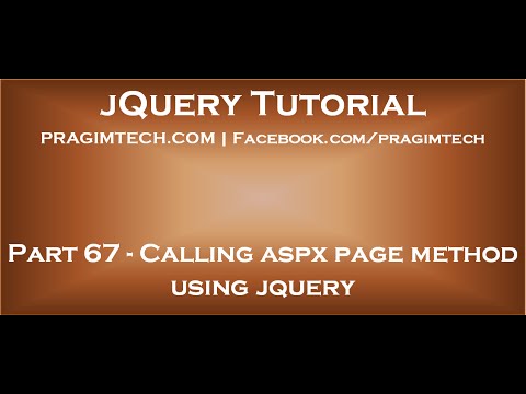Calling aspx page method using jquery Calling aspx page method using jquery