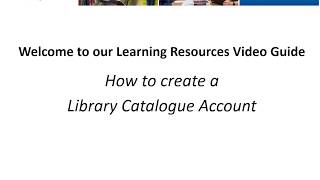 Create a Library Catalogue account