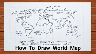 How to Draw World Map Easily / World Map Drawing Easy Trick