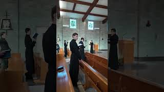 The Seminarians Greet Our Lord at Morning Mass