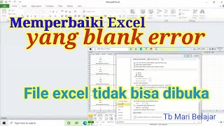 cara memperbaiki file excel tidak bisa dibuka atau microsoft excel blank tidak bisa digunakan