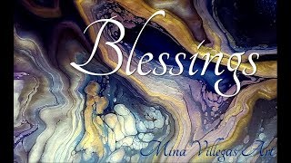 Blessings- A Heavenly 24x36 wood panel featuring a beautiful Golden Lady!