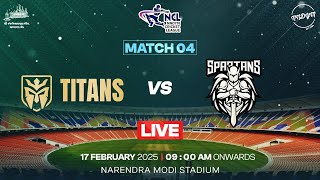 Match 04 - Titans vs Spartans || NNDYM Cricket League 2025 at Narendra Modi Stadium ||