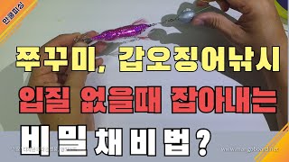 쭈꾸미낚시 입질 없을때 잡아내는 비밀채비법 공개! 갑오징어도 가능![만쿨피싱]