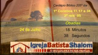 Cardápio biblico 205º dia