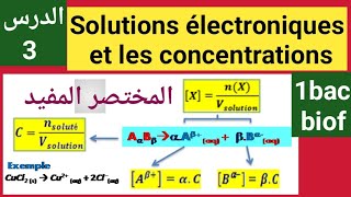 solution électrolytique et les concentrations 1bac science EX SM SVT شرح بسيط للي نطولوه نقصروه 💯👍💯