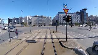 Helsingin Raitiolinja/Helsinki Tramline 9. Länsiterminaali-Ilmalantori-Länsiterminaali. (2023)