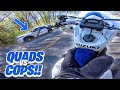 WHEELIE PAST COPS ON MY LTZ400!!