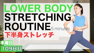 【1日5分】下半身集中ストレッチ ※硬い人の姿勢改善 109日目/365日Lower Body  Stretch Daily Routine For Flexibility \u0026 Relaxation