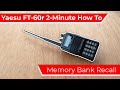 Selecting a Memory Bank (Memory Bank Recall) | Yaesu Ft-60r How To