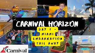 Carnival Horizon 8-Day Cruise - Day 1 Embarkation, Miami, Sail Away 10/15/22 Ship Room Interior Tour