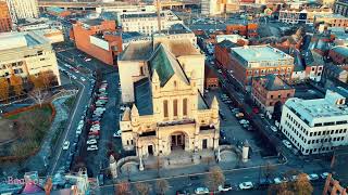 Flying a Drone - St Anne’s Cathedral at Sunset - Winter 2024