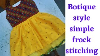 Botique style simple frock stitching|బొటిక్ స్టైల్ లో ఫ్రాక్ స్టిచ్చింగ్