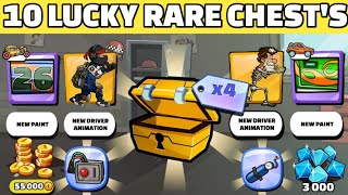TOP 10 LUCKY RARE CHEST'S OPENING😱🤯 - HILL CLIMB RACING 2 #hcr2 #fingersoft