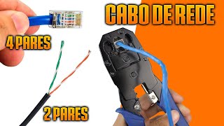 CABO DE REDE 2 PARES E 4 PARES -  DIFERENÇAS - COMO CRIMPAR SEM ALICATE APROPRIADO