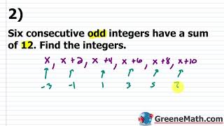 Consecutive Integer Word Problems Practice Test Full Solutions