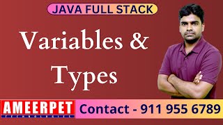 Java Full Stack Series | Variables and Types | By Srinivas | Ameerpet Technologies