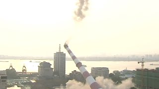 150-meter High Chimney Detonated in East China City