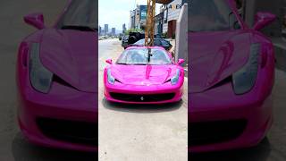 Would you ride a pink Ferrari? #drivinglanes #shorts