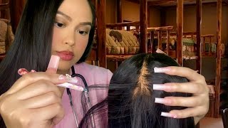 ASMR 🏕️Camp Nurse Lice Scalp Check, Scratching, Plucking + Ear Cleaning (😴TINGLY) Roleplay