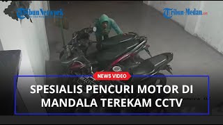 Terekam CCTV, Begini Aksi Pencuri Motor yang Sudah Dikunci Ganda Pemiliknya