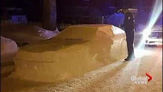 Montreal man pranks police with snow car