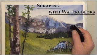 How To Scrape Watercolor Trees, Rocks and Mountains - Fast and Easy Watercolor Landscape Technique