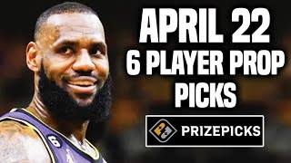 NBA PRIZEPICKS TODAY | 6 BEST PROP PICKS | MONDAY | 4/22/2024 | BEST PROPS | NBA BETTING |