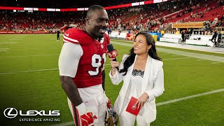 Sam Okuayinonu Talks 'Taking Over the Game,' Recaps Win vs. Atlanta Falcons | 49ers