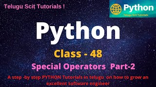 Python|Class-48||Membership Operators Part-11||Python Tutorial for Beginners - in Telugu and English