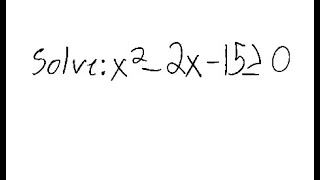 Nonlinear Inequality: Solve x^2 - 2x - 15 ≥ 0