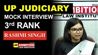 UP JUDICIARY | Mock Interview | 3rd Rank | RASHMI SINGH