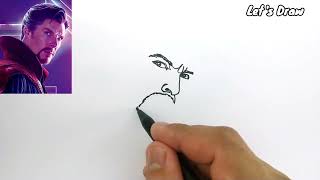 ONE LINE DRAW , how to draw DOCTOR STRANGE with one line