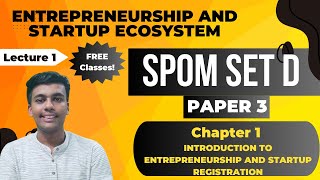 SPOM Set D || Chapter 1 || Introduction to Entrepreneurship and Startup Registration || CA Final