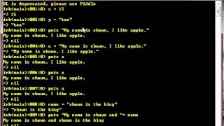 Ruby Programming for beginners - 6 - Introducing Variables